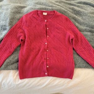 J.Crew 100% Italian Cashmere Button Down Cable Knit Sweater